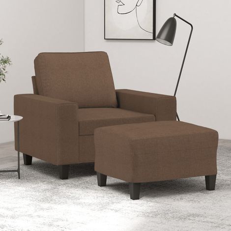 Sillón con taburete tela marrón 60 cm vidaXL (1/5)