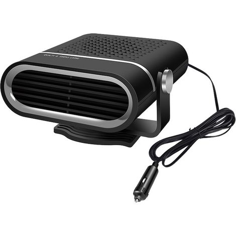Chauffage voiture portable 12V/24V noir et blanc 14x10,5x8cm, radiateur habitacle compact, dégivrage vitres, réchauffeur électrique de voiture (1/5)