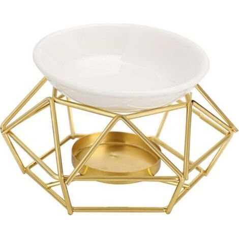 Brûleur à huile essentielle en métal européen, brûleur à cire fondue, nid d'oiseau élégant porte-bougie chauffe-plat, chauffe-parfum, aromathérapie, cire, bougie, brûleur à tarte, diffuseur pour la ma (1/5)