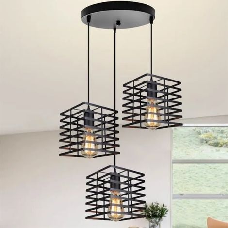 U-Do 3 Douille Vintage Suspension Luminaire Créatif Industriel E27 Lustre Brillant Lampe de Plafonde Intérieur Rétro décoration (1/4)