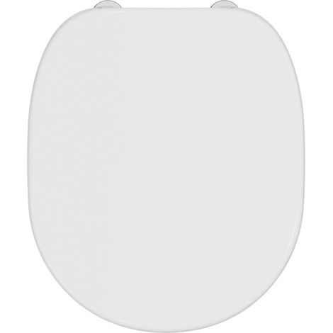 Ideal Standard Connect - Sedile WC Arrotondato in Duroplast Robusto, Incluso Set di Cerniere per Installazione Facile, 365x430x50 mm - Bianco