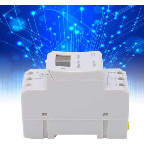 Minuterie programmable THC15A 220-240 V 16 A à microprocesseur avec affichage numérique (1/5)