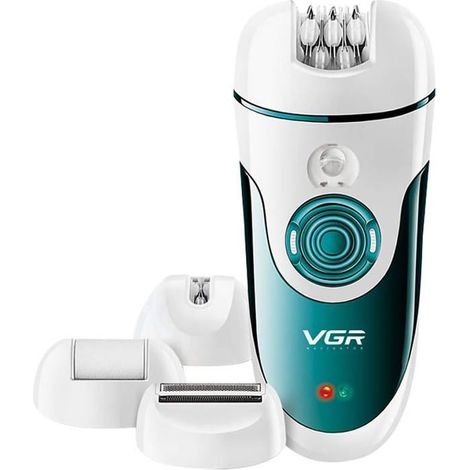 Epilateur Electrique Femme 4 en 1, Rasoir Sans Fil Rechargeable, pour visage, jambes, bras, aisselles, bikini, Blue, V-700 (1/5)