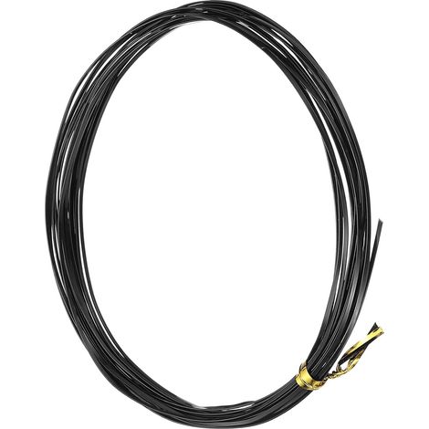 Rouleau De Fil D'Aluminium Plat 24 Gauge 16.40 ft Fil Souple Noir (1/5)