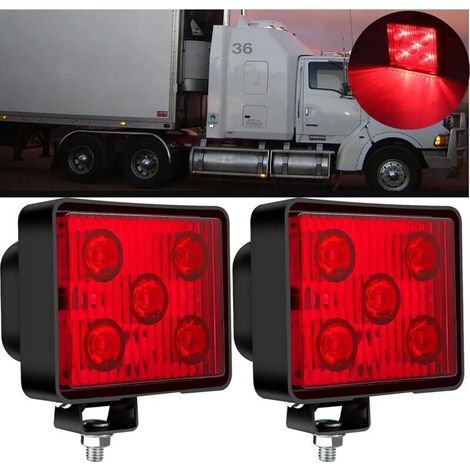 2PCS 24V Feu LED Remorque Rouge,Universal 5-LED Feux Arrière Lampe Stroboscopique Avertissement Anti-Collision Feux Arrière Indicateur pour Caravane/Camion/Véhicule Agricole/Tracteur,de DEBUNS (1/5)