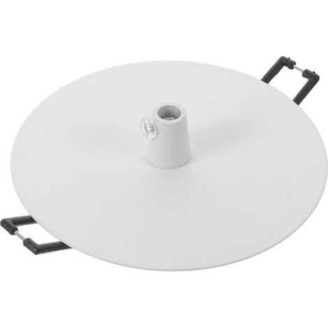 Rosace de Luminaire Ronde Plate en Métal Blanc pour Plafonnier (1/5)