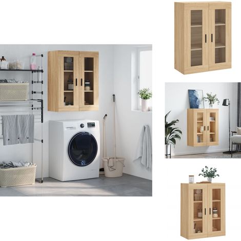 Armoire murale chêne sonoma 69,5x34x90 cm - Meuble Mural - Armoire Murale - Étagère Murale - Rangement Mural - Meuble De Rangement (1/5)