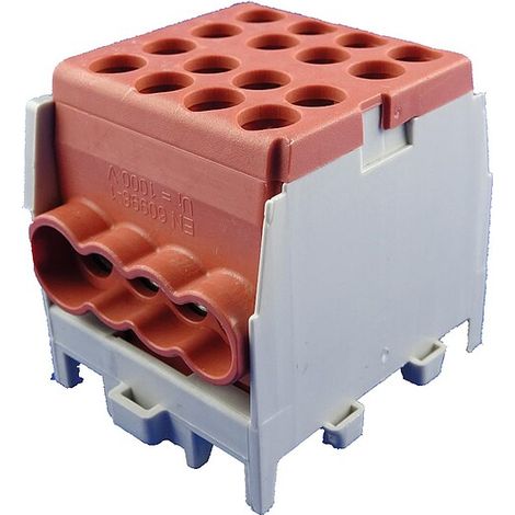 Hauptleitungs-Abzweigklemme - braun, 1-polig 2x Eingang 35 mm² / 6x Ausgang 25 mm²