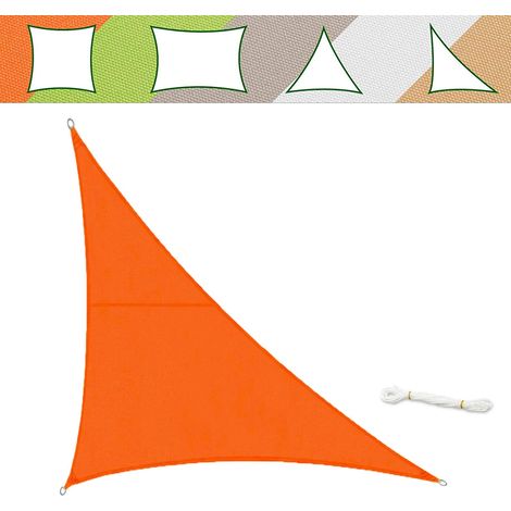 Voile d'ombrage Hydrofuge, Orange, 5 x 5 x 7 m