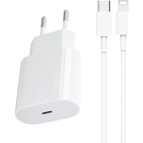 25W USB C Rapide Chargeur Replacement pour iPhone 14,14 Pro, 14 Pro Max, 14 Plus, 13, 12, 11, XR, SE,X,XS, 8, iPad Air, Pods, Type C Prise Mural Secteur Adaptateur Alimentation avec 1.5M Câble (1/5)