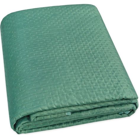 Couette Double Face Couverture Douce Couvre Lit Mi Saison Couleur Unie Vert - Simple 155x255 (1/3)