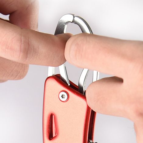 Fischlippenpinzette aus Aluminiumlegierung, Einhandbedienung, einfache Handhabung, tragbar, rot (1/5)