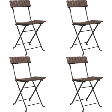 Maison Exclusive - Bistrostühle 4 Stk. Klappbar Braun Poly Rattan