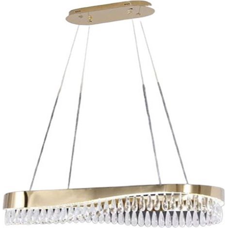 Lampadario led a sospensione oro 45 watt con cristalli in acrilico contemporaneo luce bianca fredda 6500k (1/3)