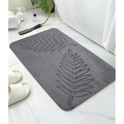 Tapis de bain antidérapant 40 x 60 cm, doux et absorbant avec accessoire, mousse mémoire (1/4)
