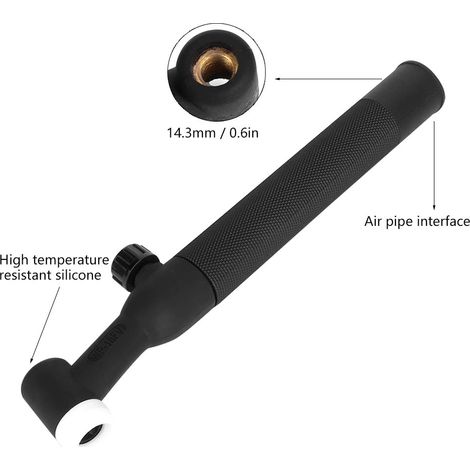 Tête de torche à gaz pour soudage à l'arc argon, accessoires pour torche TIG, laiton et caoutchouc noir. (1/5)
