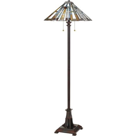 Elstead Quoizel Maybeck Lampadaire Tiffany Vaillant Bronze (1/5)