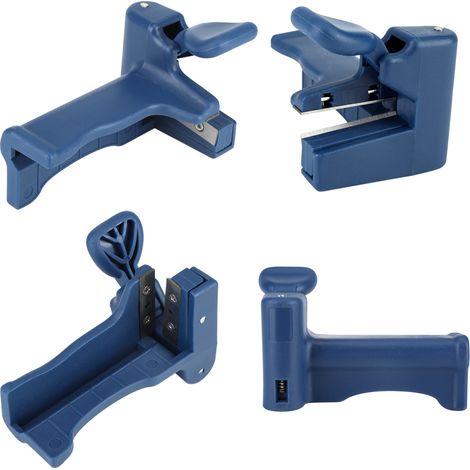 [Kit de coupe pour finition] + [Outils Pro] + [Coupeur de bordure coulissante] + [Plastique bleu] Coupeur à main pour coupe droite et arrondie de bordure jusqu'à 54 mm et 0.5 mm d'épaisseur (140x85 mm (1/5)