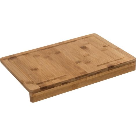 Planche à découper en bambou 35 x 24 cm – Rebords pour récupération de jus – Résistante aux rayures – Pour tous types d'aliments – Secret De Gourmet