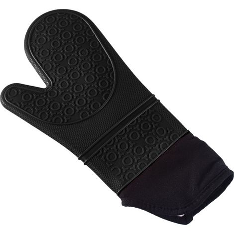 Gants de cuisine en silicone résistant à la chaleur - Noirs
