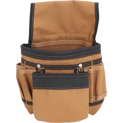Sacoche à outils robuste, idéale comme sac banane, pour charpentier, électricien, menuisier ou homme du bâtiment. Cadeau parfait pour papa. (1/5)