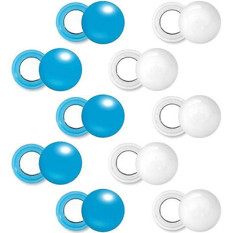 10 paires d'aimants pour dossards de course, clips magnétiques pour dossards de course bleus et blancs -- (1/5)