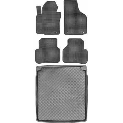 Ensemble de tapis de sol en caoutchouc pour Volkswagen Passat B6 Berline (2005-2010) + tapis de coffre (1/5)