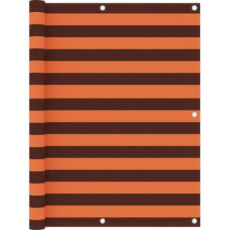 Écran de balcon brise pare vue protection confidentialité 120 x 500 cm tissu oxford orange et marron