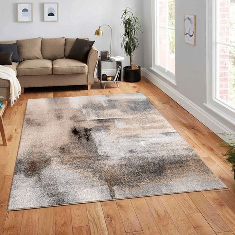 Paco Home Teppich Wohnzimmer Kurzflor Abstraktes Design Vintage Weich Modern 160x220 cm, Bunt 2