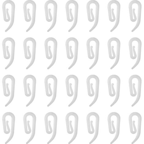 100 crochets en plastique blanc pour rideaux – Rail, fenêtre, porte et douche