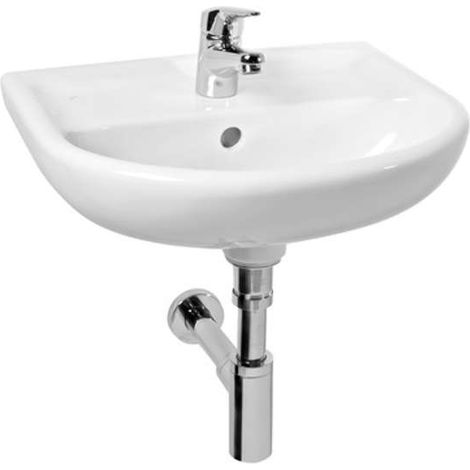 Jika Lyra plus - Lavabo 450x370 cm, con rebosadero, con abertura para grifo, blanco H8153820001041 (1/2)