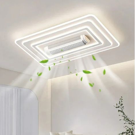Ventilateur de plafond LED invisible sans pales, éclairage intelligent pour la maison, idéal pour le salon et la chambre