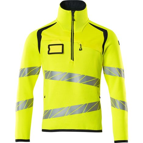 Mascot Strickpullover mit kurzem Reißverschluss M hi-vis gelb/schwarzblau (1/4)