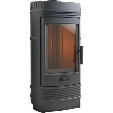 Invicta – Poêle à bois 12 kW – Rendement 75% – Longueur bûches 45 cm – Flamme verte 5 étoiles – Fabriqué en France (1/2)
