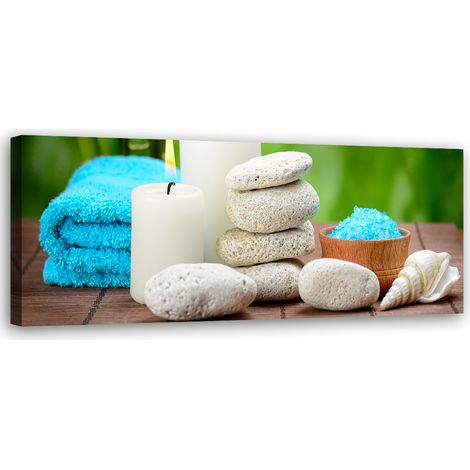 Tableau sur toile Spa zen en bambou 90x30 (1/5)