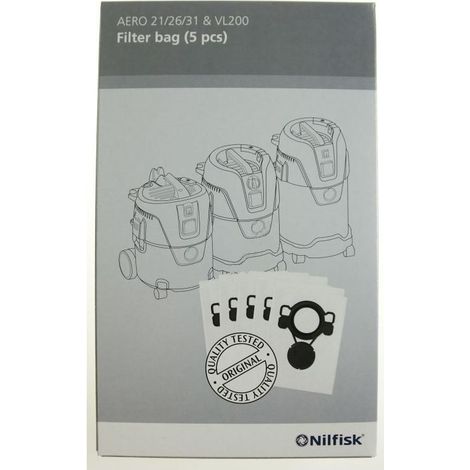 Boîte de 5 sacs pour aspirateur – Compatible Nilfisk Advance – Haute filtration – Référence 302002404 (1/2)