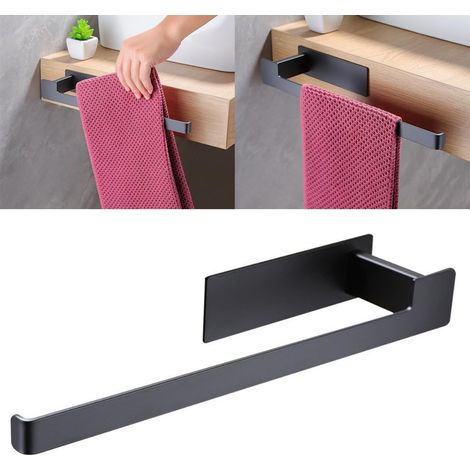Porte-serviettes auto-adhésif en acier inoxydable à double barre 35 cm (1/5)