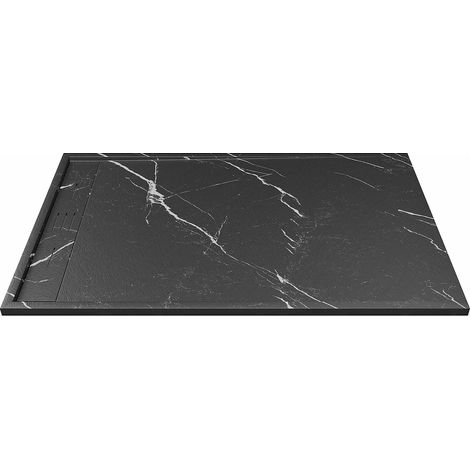 Piatto doccia extrapiatto appoggio o incasso tagliabile 140x90cm Resina SMC Bianco marmorizzato - LYROSA (1/5)