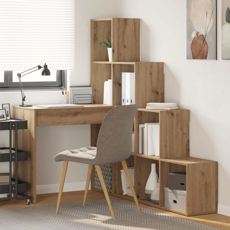 vidaXL Eck-Schreibtisch Artisan-Eiche Holzwerkstoff (1/4)
