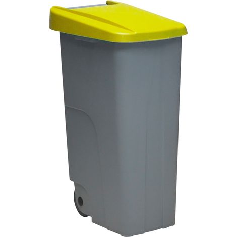 Contenedor de basura Denox 65, 85 y 110 L para reciclar Cerrado con tapa de color 2 ruedas (1/5)