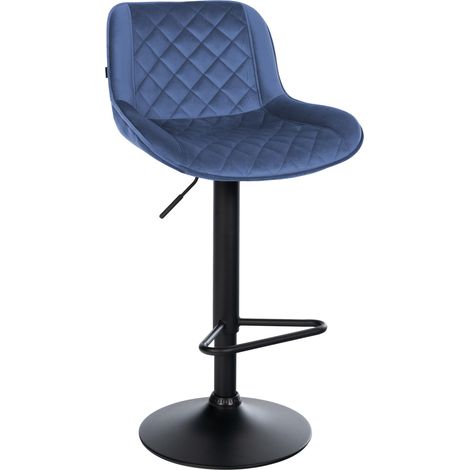 Sgabello da bar Kasson blu Velluto