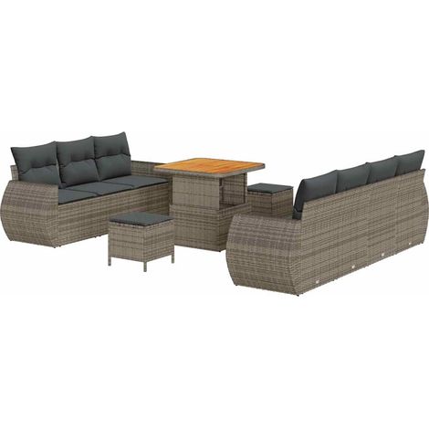 Maison Exclusive - Gartensofa-set mit Kissen mit Speicher 10 pcs