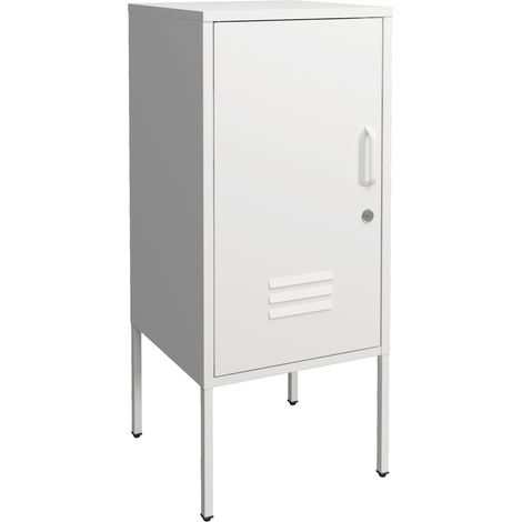 Mesita de noche elegante 82 x 35 x 35 cm acero blanco 030008676 (1/4)