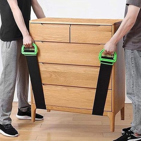 Sangles de levage pour meubles, lot de 2, réglables, supportent 270 kg, avec gants, parfaites pour le déplacement et le transport.