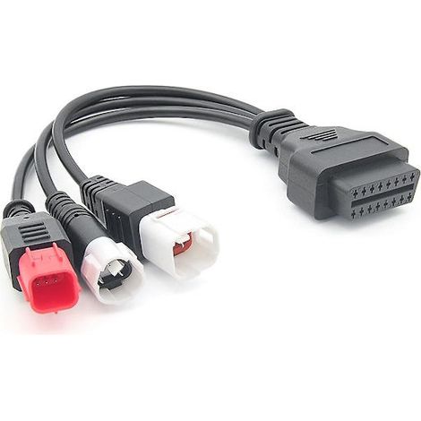 Câble de diagnostic OBD2 pour moto Kline Euro5, adaptateur de diagnostic OBD2 3-en-1 (16 broches vers 3, 4 et 6 broches). (1/5)