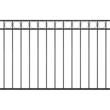 Panel de valla de acero 1,7x1 m negro vidaXL