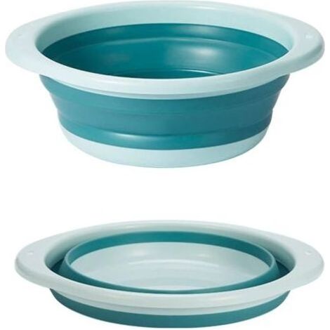FENOPLASTICAbassine Retractable, bassine Pliable, Bol à Vaisselle Rond Pliable Moyen Multifonctionnel, Bol Pliable Portable Peu encombrant pour Laver Les légumes, la Vaisselle, sous-vêtement (Bleu) (1/5)