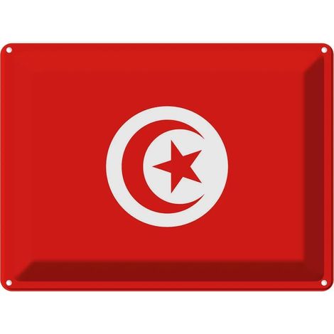 Plaque en métal 30x40 cm, blason du drapeau tunisien (1/5)