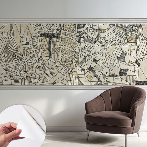Tapete Selbstklebend - abwaschbar - trendige Wanddeko - elegant Fototapete Geometrische Abstraktion 250x104 cm (1/5)