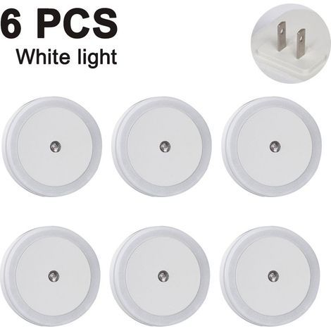 Night Light - Dusk To Dawn Sensor - Plug-in LED - For Bedroom Bathroom Hallway Stairs Kitchen - 6 Pack (1/5)
